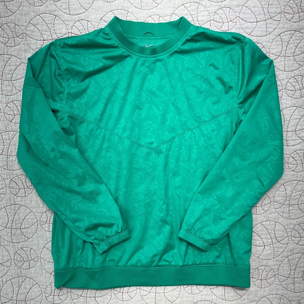 Nike Shield Emboss Golf Pullover Neptune Green Lucky Charms / Men's Large